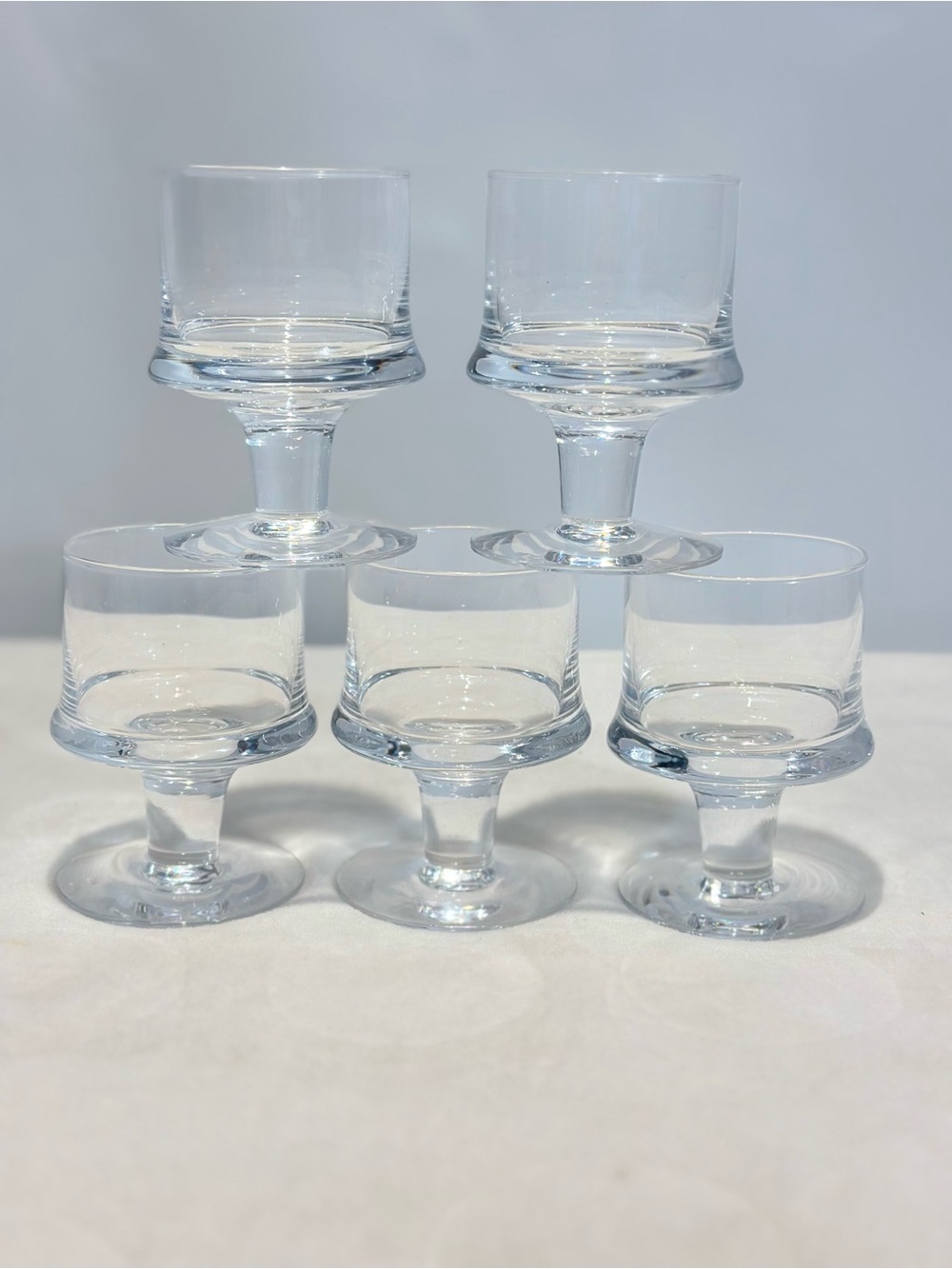 Littala Marski Shot Glass, by Tapio Wirkkala 1960โs, Finland. Set Of 5. 3.5x2.25